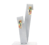 Rainbow Hoops with Emerald, Ruby, Multi-Sapphire, 14K Gold