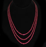 Plain & Smooth Ruby Beads with a Ruby Cabochon Clasp