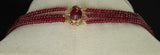 Plain & Smooth Ruby Beads with a Ruby Cabochon Clasp