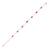 Oval Genuine Ruby 18k Yellow Gold Bracelet