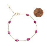 Oval Genuine Ruby 18k Yellow Gold Bracelet
