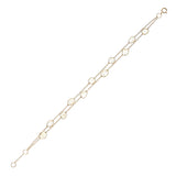 Genuine Diamond Slices Double-Line 18k Yellow Gold Adjustable Bracelet