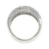 Channel Invisibly Set Square Emeralds with Round Diamonds Half-Eternity Band Ring