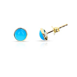 Opal Round Cabochon Stud Earrings, 18k