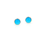 Opal Round Cabochon Stud Earrings, 18k