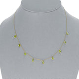 Oval Peridot Drop Necklace, 18k