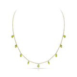 Oval Peridot Drop Necklace, 18k