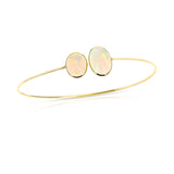 Double Oval Opal Bangle, 18K
