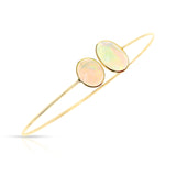 Double Oval Opal Bangle, 18K