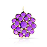 Amethyst Cabochon Floral Pendant, 18K