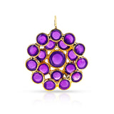 Amethyst Cabochon Floral Pendant, 18K