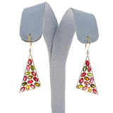 Triangular Shaped Cocktail Tourmaline Earrings, 18K