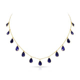 Iolite Drop Necklace, 18K