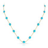 Oval Turquoise Cabochon Necklace, 18K
