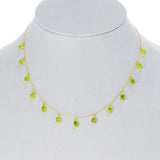 Peridot Briolette Drop Necklace, 18K