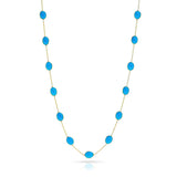 Oval Turquoise Cabochon Necklace, 18K