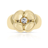 Van Cleef & Arpels Clover Ring with Round Diamond, 18K
