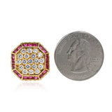 Van Cleef & Arpels Octagonal Shape Ruby and Diamond Earrings, 18K