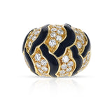 Van Cleef & Arpels Black Onyx and White Diamonds Dome Ring, 18K