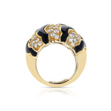 Van Cleef & Arpels Black Onyx and White Diamonds Dome Ring, 18K