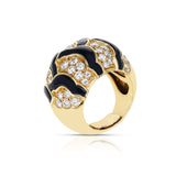 Van Cleef & Arpels Black Onyx and White Diamonds Dome Ring, 18K