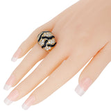 Van Cleef & Arpels Black Onyx and White Diamonds Dome Ring, 18K