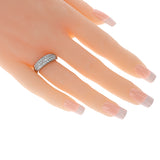 Van Cleef & Arpels Three Row Round Diamond Band Ring, 18K