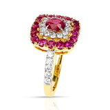 Unheated Burma Ruby Pigeon Blood Set with Ring, Pendant and Earrings, 18k