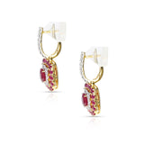Unheated Burma Ruby Pigeon Blood Set with Ring, Pendant and Earrings, 18k