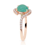 Genuine Emerald Cabochon Swirl Ring in Sterling Silver
