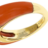 Van Cleef & Arpels Coral and 5 Row Diamond Stacking Philippine Ring, 18K Yellow