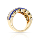 French Van Cleef & Arpels Lapis and Diamond Ring, 18k