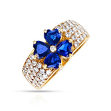 Van Cleef & Arpels Sapphire Hearts with Round Diamonds Ring