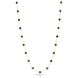 Round Black Diamond Rose Cut Necklace, 18k