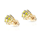 Octagonal Semi-Precious Screw-Back Stud Earrings,14k