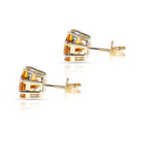 Octagonal Semi-Precious Screw-Back Stud Earrings,14k