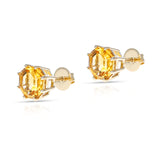 Octagonal Semi-Precious Screw-Back Stud Earrings,14k