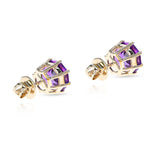 Octagonal Semi-Precious Screw-Back Stud Earrings,14k