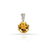 Octagonal Gemstone with Diamond Pendant, 14k
