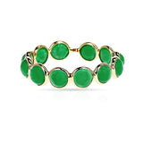 Emerald Cabochon Single Band, Yellow Gold