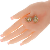 Curved Diamond and Yellow Gold Earrings, 18 Karat