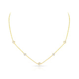 Five Diamond Rose Cut Necklace, 18K