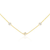 Five Diamond Rose Cut Necklace, 18K
