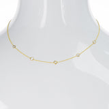 Five Diamond Rose Cut Necklace, 18K