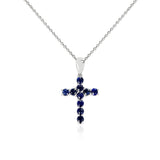 Gemstone Cut-Stone Cross Pendant, 18k