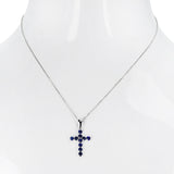 Gemstone Cut-Stone Cross Pendant, 18k