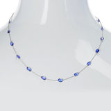 Oval Tanzanite Necklace, 18K White Gold