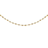 Brown Diamond Faceted Beads Wire Wrap Necklace, 40" 18K