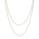 Brown Diamond Faceted Beads Wire Wrap Necklace, 40" 18K