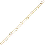 Double Line Diamond Slices Bracelet, 18K